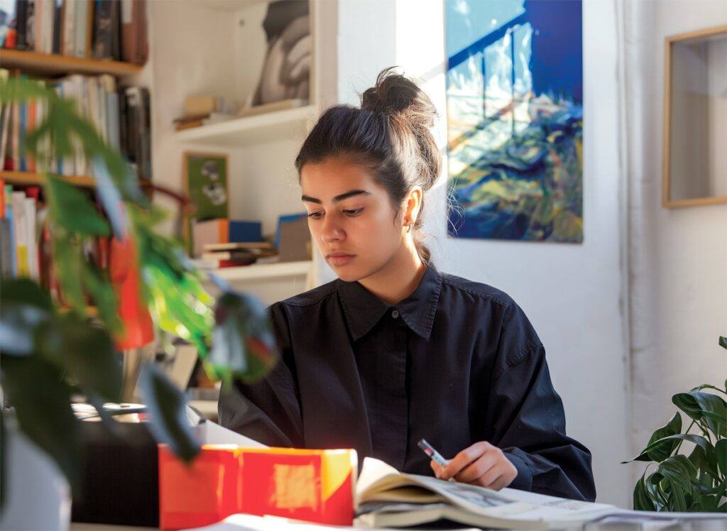 girl studying