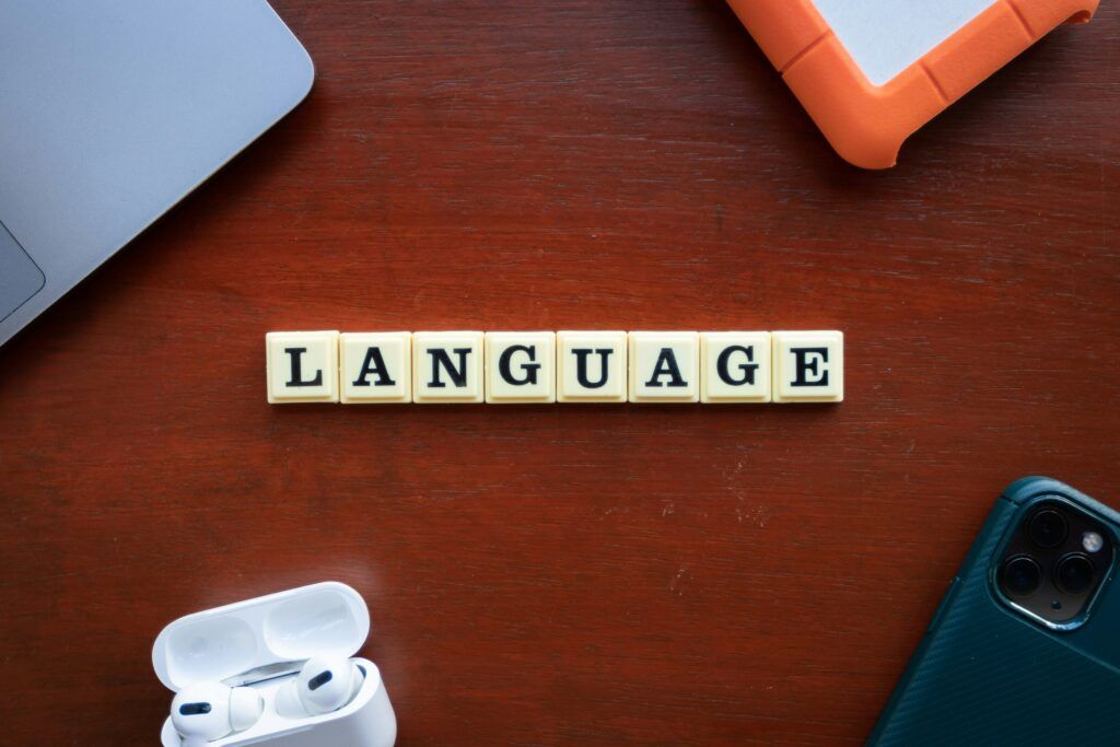 Image with the word language in the middle